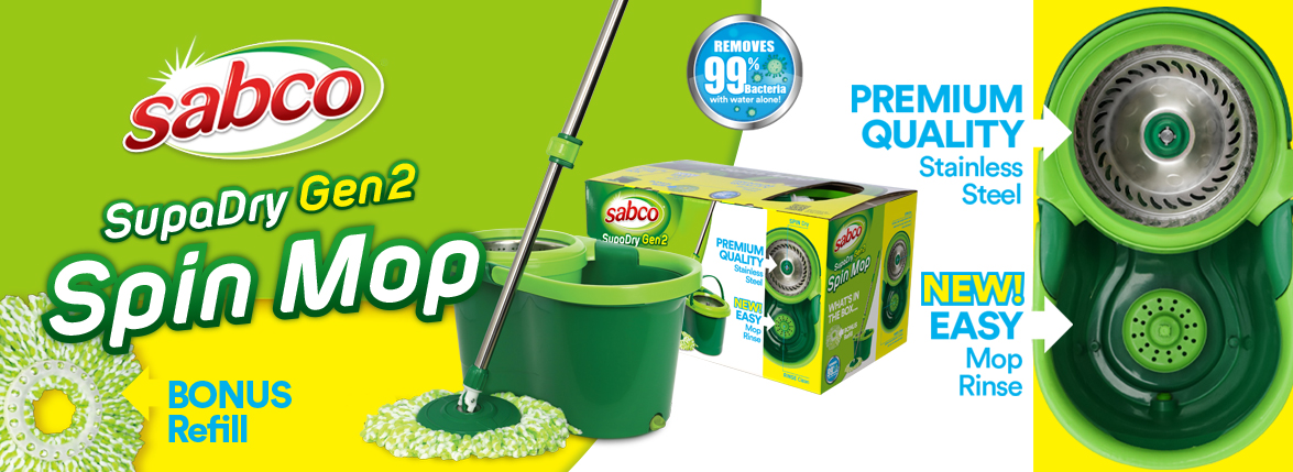 SupaDry Spin Mop and Bucket Banner