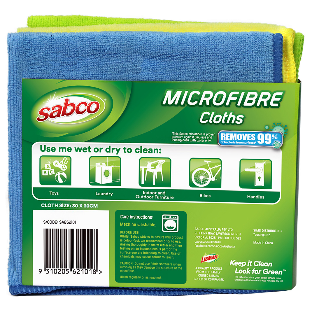 Microfibre Cloths - 3PK - Sabco