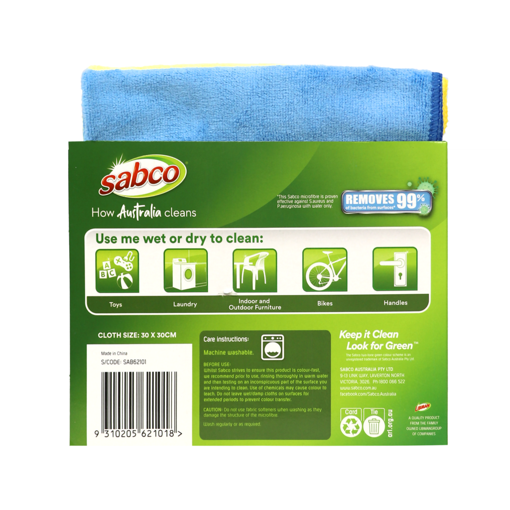 Buy 3 Pack of 100% Microfibre Cleaning Cloths - Sabco