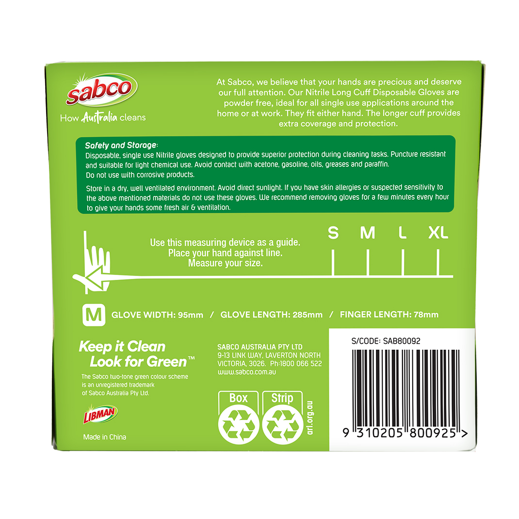 Nitrile Long Cuff Gloves 24PK - Image 2